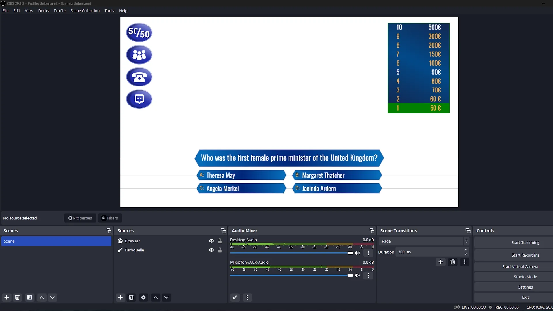 Play your own Quizshow with custom questions in your stream . Viewers love watching quiz shows, especially with people they know.